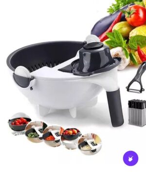 🥕🔪 Rayador y Cortador de Verduras 9 en 1 con Cesta