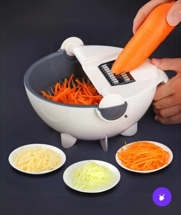 🥕🔪 Rayador y Cortador de Verduras 9 en 1 con Cesta