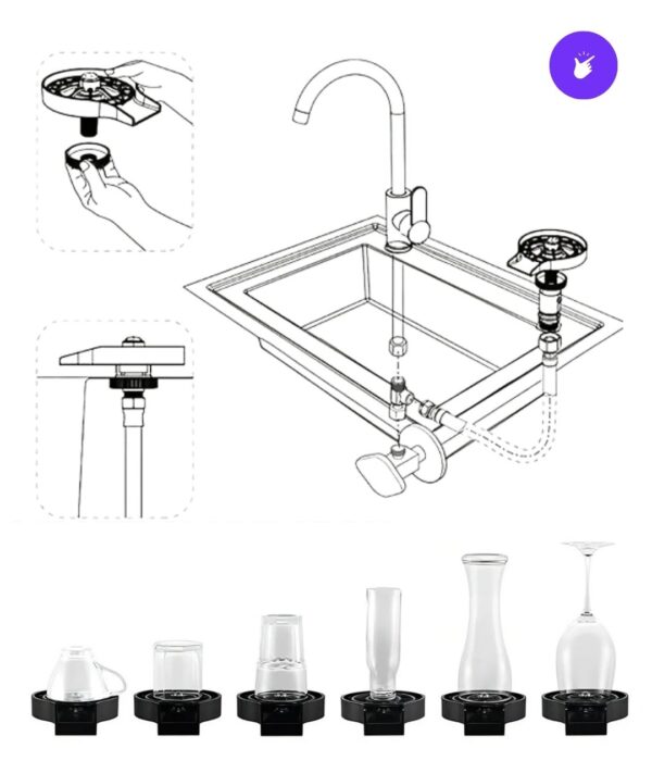 🥂✨ Lava Vasos y Copas Automático JC-01