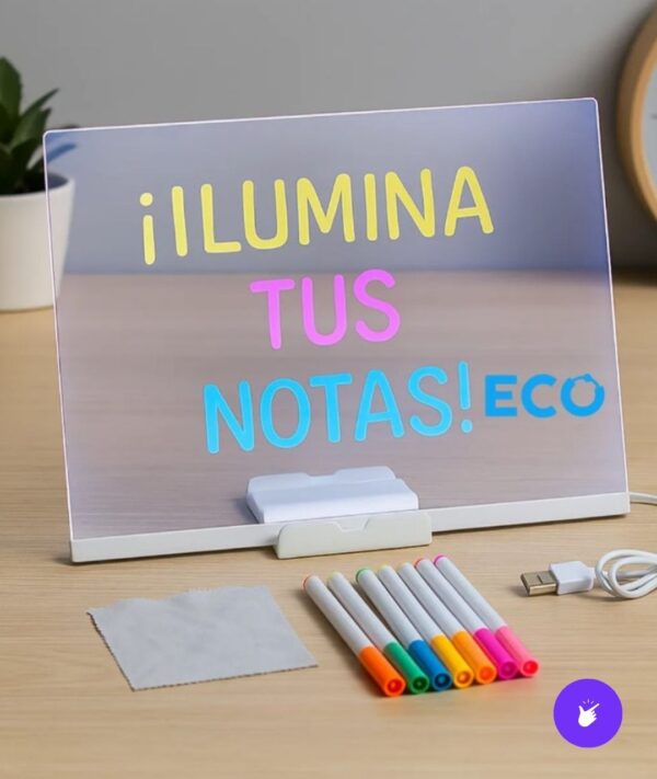 🖊️✨ Pizarra LED Acrílica Transparente