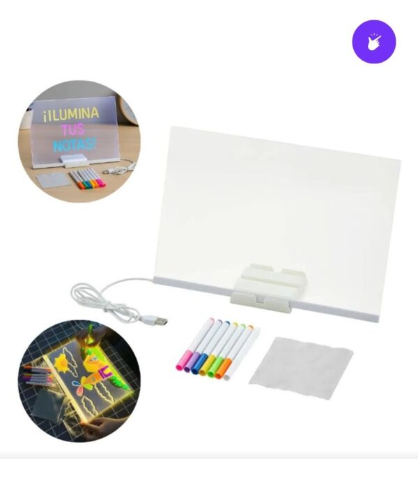 🖊️✨ Pizarra LED Acrílica Transparente